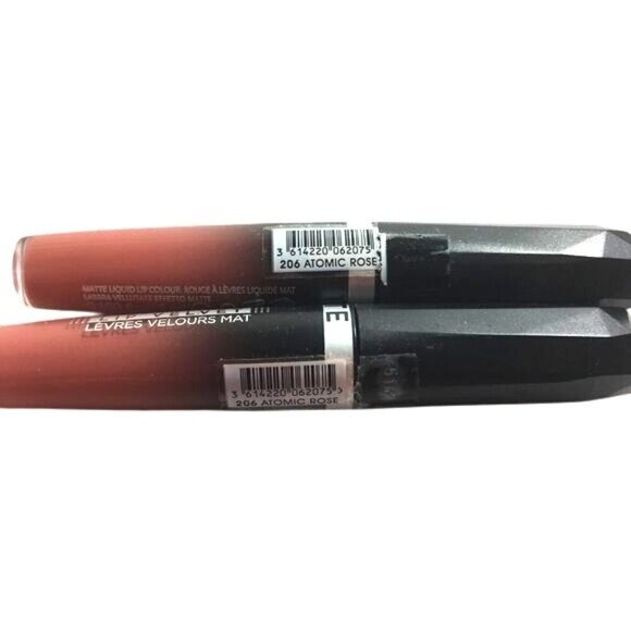 Rimmel London Show Off Lip Velvet Atomic Rose 206 Lot of 2 New - Picture 2 of 3